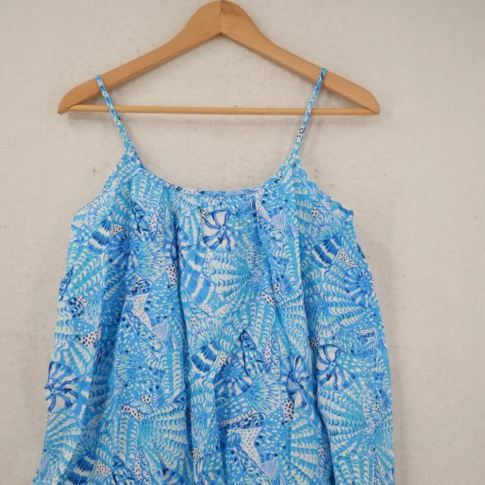 New Lilly Pulitzer Women's Small Jayden Linen Dress  Amalfi Blue by The Seashore - Picture 3 of 12